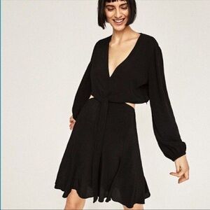 ZARA  The Side Cut Out Dress NWT size large black